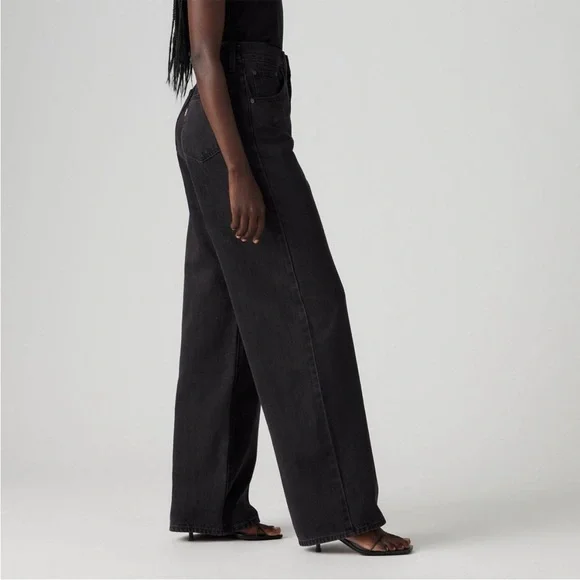 Levi’s Women’s High Rise Cinch Baggy Jeans - Black Wash Size 28 X 31 NWT - Picture 3 of 16